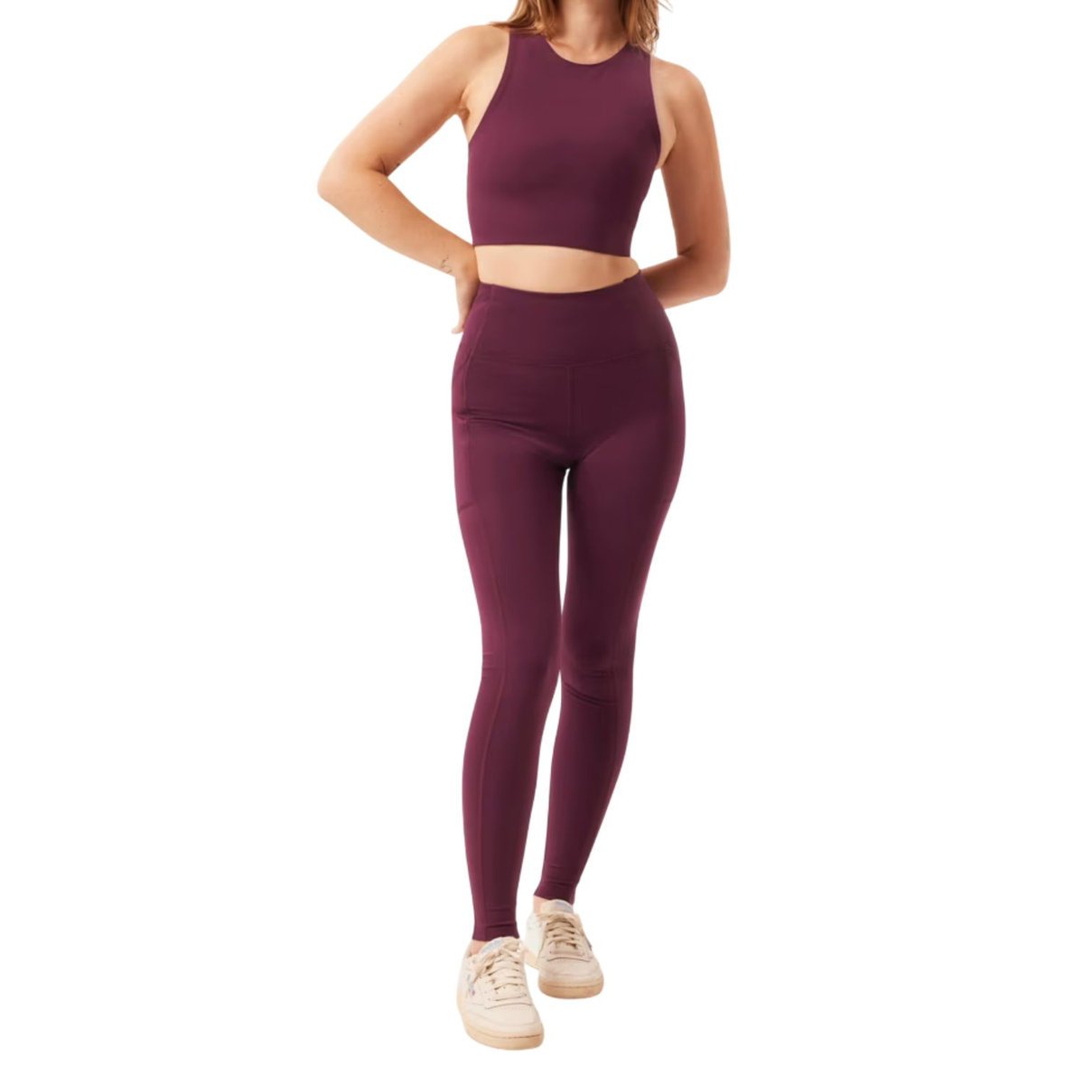 Legginsy damskie Girlfriend Collective Pocket z wysokim stanem sportowe-L