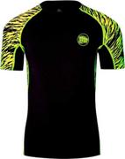 Koszulki sportowe męskie - WarHouse Rashguard Small Logo Neon Krótki Rękaw Black - miniaturka - grafika 1