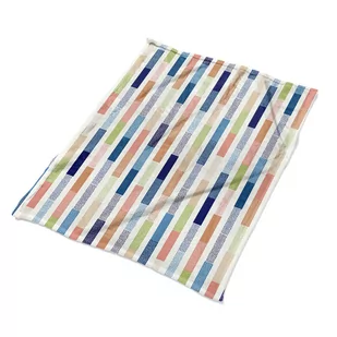 Ozdobny koc na kanapę Kolorowe paski delikatny eco, Fabricsy - Koce - miniaturka - grafika 1