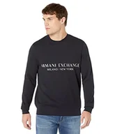 Bluzy męskie - Armani Exchange Męska bluza z okrągłym dekoltem, z przodu, grantowy, XS - miniaturka - grafika 1