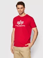 Koszulki męskie - Alpha Industries T-Shirt Basic 100501 Czerwony Regular Fit - miniaturka - grafika 1