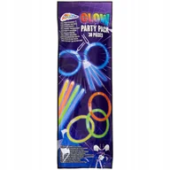 Zabawki kreatywne - Zestaw Imprezowy Glow Bransoletki Fluorescencyjne Świecące Mix + Zapinki 30 - miniaturka - grafika 1