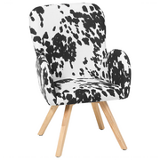 Fotele - Beliani Fotel czarno-biały BJARN 44068 - miniaturka - grafika 1
