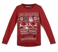 Bluzy dla dziewczynek - Desigual bluza dziecięca bawełna czerwony rozmiar 158 (153 - 158 cm) - miniaturka - grafika 1