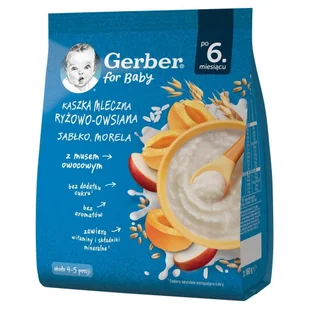 Gerber Kaszka mleczna ryżowo-owsiana jabłko morela po 6. miesiącu 160 g - Kaszki dla dzieci - miniaturka - grafika 1