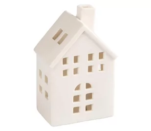 Domek z porcelany na świeczkę 14,5 cm biały - Ozdoby bożonarodzeniowe - miniaturka - grafika 1