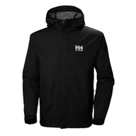 Kurtki i kamizelki sportowe męskie - Helly Hansen Seven J, kurtka przeciwdeszczowa, męska, czarna - miniaturka - grafika 1