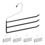 Skarpetki dla dzieci - Relaxdays Wieszaki na spodnie, zestaw 5 sztuk, metalowe, 3 drążki do spodni, otwarte, antypoślizgowe, spodnie i spódnice, czarne - miniaturka - grafika 1