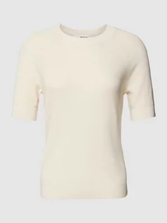 Koszulki i topy damskie - Bluzka z dzianiny z okrągłym dekoltem model ‘ELINNA’ - grafika 1