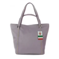 Torebki damskie - Duża włoska torba na ramię,podwójne uszy, worek Vera Pelle ,Liliowa WM555WR - miniaturka - grafika 1