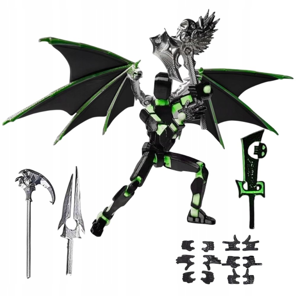 Mini Ruchomy Robot Figurka Ruchoma Manekin 3D Diy Kolekcjonerska Skrzydło