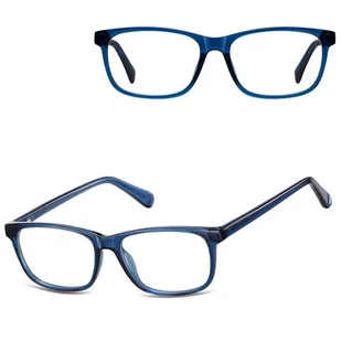 Okulary zerówki oprawki korekcyjne medium prostokątne AM70D niebieskie - Okulary korekcyjne, oprawki, szkła - miniaturka - grafika 1