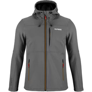 Odzież trekkingowa męska - Kurtka trekkingowa męska softshell Alpinus Vinicunca grafitowy - grafika 1