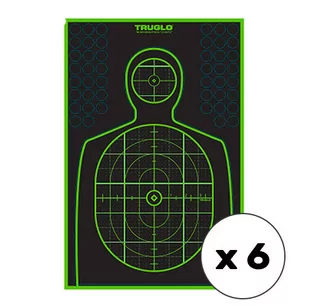 TruGlo - Samoprzylepne tarcze strzeleckie TruSee z zaklejkami - Sylwetkowe - 305 x 495 mm - Zielone fluorescencyjne - 6 szt. - TG-TG13A6 - Tarcze i kulochwyty - miniaturka - grafika 1