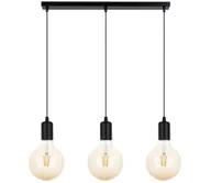 Lampy sufitowe - Żyrandol na lince MIROS 3xE27/60W/230V czarny - miniaturka - grafika 1