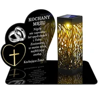 Lampiony i znicze - ZNICZ SOLARNY LED WIECZNY PODSTAWKA NA CMENTARZ GRÓB lampka Serce 3D DLA MĘŻA - miniaturka - grafika 1