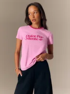 Koszulki i topy damskie - 4F T-shirt regular z nadrukiem damski - różowy XS - miniaturka - grafika 1