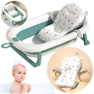Wanienka do Kąpieli z Poduszką dla Niemowląt Składana Antypoślizgowa 0 + - Wanienki dla dzieci - miniaturka - grafika 1
