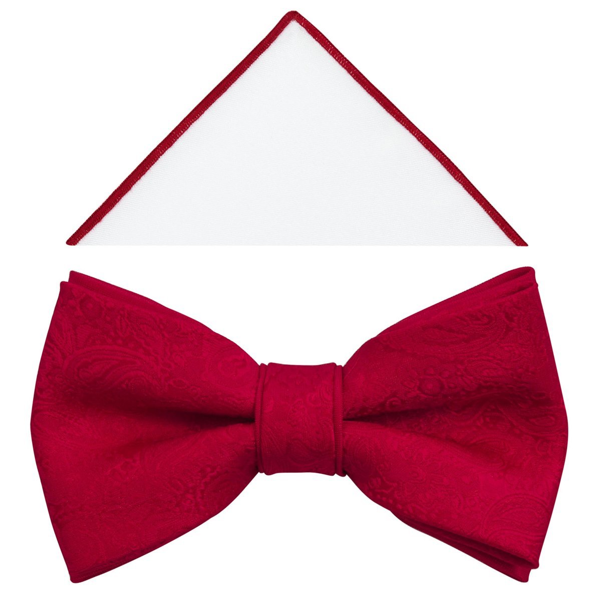 Czerwona muszka męska w delikatny wzór - paisley A374