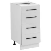 Szafki kuchenne - Szafka kuchenna stojąca 4 szuflady Frida 40 cm kolor biały połysk - miniaturka - grafika 1