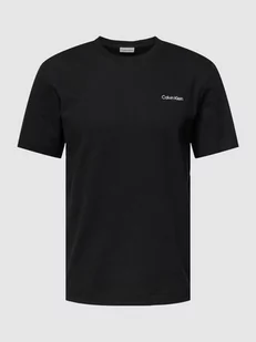 T-shirt z detalem z logo - Koszulki męskie - miniaturka - grafika 1