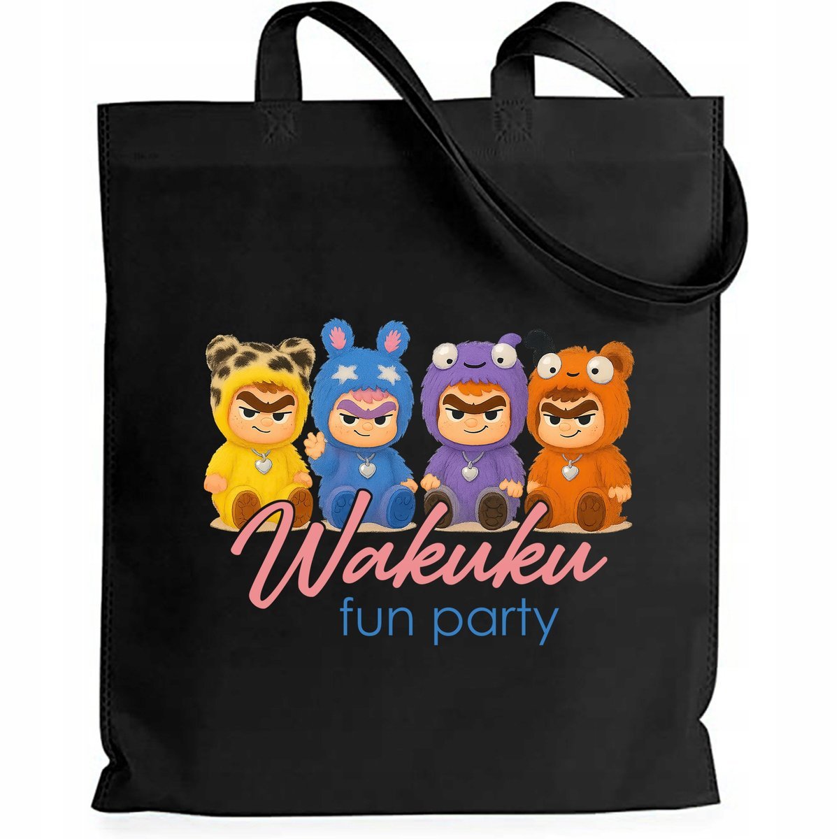 Torba Czarna EKO Shopper IMPREZA Na Zakupy Na Prezent Święta Wzory