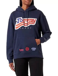 Tommy Jeans Damska bluza z kapturem Tjw Relaxed Tommy, Ciemna granatowa, XL - Bluzy damskie - miniaturka - grafika 1