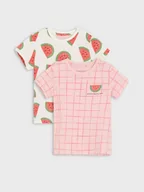 Body dla niemowląt - Sinsay - Koszulki 2 pack - różowy - miniaturka - grafika 1