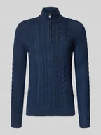 Swetry męskie - Sweter z dzianiny z zamkiem błyskawicznym model ‘BASIM’ - miniaturka - grafika 1