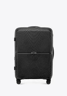 Średnia walizka z polipropylenu w okręgi czarna - Walizki Średnia walizka z polipropylenu w okręgi czarna - Walizki - miniaturka - grafika 1