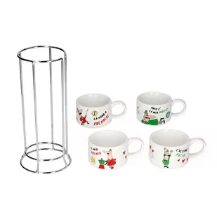 Bialetti Italia Zestaw 4 filiżanek do cappuccino na stojaku TAZZ203 - Filiżanki - miniaturka - grafika 2