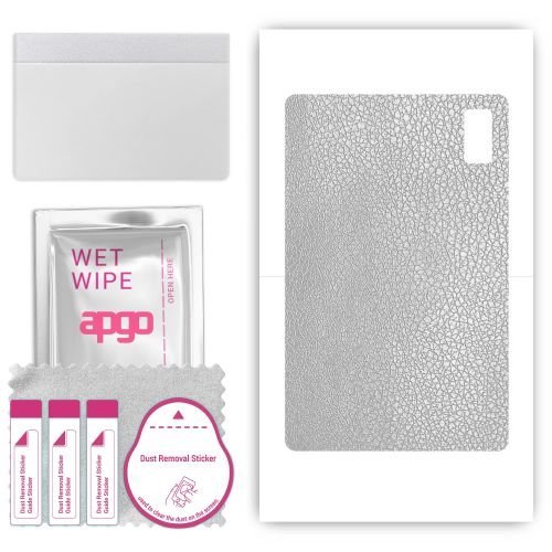 folia naklejka skórka strukturalna na TYŁ do HTC A101 - Skóra Srebrna - apgo SKINS