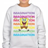 Bluzy dla dziewczynek - Bluza Dziecięca Biała IMAGINATION SPONGEBOB Bajka Kreskówka - 164 cm Wzory - miniaturka - grafika 1