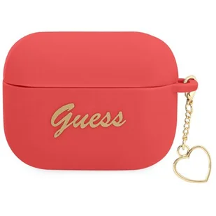 Etui Guess do AirPods Pro cover czerwony/red Silicone Charm Heart Collection - Akcesoria do słuchawek - miniaturka - grafika 1