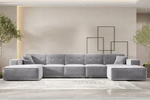 Sofa w kształcie U PULA narożnik 462cm tkanina Perfect Harmony szary - Narożniki - miniaturka - grafika 1