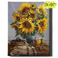 Malowanie po numerach - Obraz Malowanie Po Numerach 40X50 cm / Słoneczniki Na Stole / Oh Art - miniaturka - grafika 1