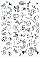 Zabawki kreatywne - Tatuaże tymczasowe, zmywalne, valentine doodle,  format arkusz A4 - miniaturka - grafika 1