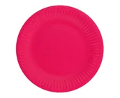 Dekoracje i nakrycia stołu na imprezę - Talerzyki Pap. Jednokolorowe, Magenta, 18 Cm, 6 Szt. - miniaturka - grafika 1