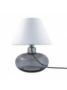 Lampy stojące - Zuma Line Szklana LAMPA stołowa MERSIN 5515WH abażurowa LAMPKA stojąca biała grafitowa 5515WH - miniaturka - grafika 1