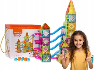 magnetyczne KLOCKI KONSTRUKCYJNE 226 elementów ZAMEK z kulką na prezent - Klocki magnetyczne KLOCKI KONSTRUKCYJNE 226 elementów ZAMEK z kulką na prezent - Klocki - miniaturka - grafika 1