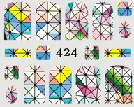 Sztuczne paznokcie i akcesoria - Naklejki wodne na paznokcie WITRAŻ - 424 - miniaturka - grafika 1