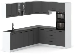 Kuchnia Marra Narożna Z Blatem Duża 4.6m Nowoczesna Modułowa Biała Szara - Meble kuchenne - miniaturka - grafika 1