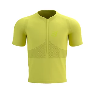 COMPRESSPORT Koszulka biegowa TRAIL HALF-ZIP FITTED SS TOP green sheen - Koszulki sportowe męskie - miniaturka - grafika 2