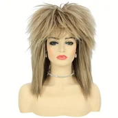 Inne - TEMU Peruka z wiskozy Hairjoy w stylu gwiazd dla kobiet - 80s Glam Punk Rockstar odporna na ciepło proste włosy z czapeczką z siatki różanej, peruki - miniaturka - grafika 1