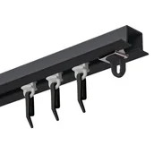 Karnisze - Szyna sufitowa DECASTYL pojedyncza z agrafkami 300 cm Czarny - miniaturka - grafika 1