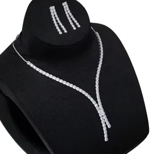 Komplet biżuterii kolczyki Naszyjnik V srebrny słupki nitki cyrkonie proste - Zestawy biżuterii dla kobiet Komplet biżuterii kolczyki Naszyjnik V srebrny słupki nitki cyrkonie proste - Zestawy biżuterii dla kobiet - miniaturka - grafika 1
