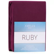 Prześcieradła - AmeliaHome AmeliaHome  Prześcieradło z gumką Frotte Bordowe RUBY 180-200x200+30 cm - miniaturka - grafika 1