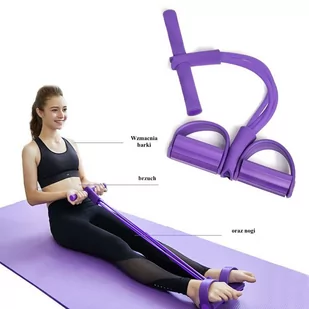Hedo, ekspander fitness na nogi do ćwiczeń mięśni nóg, brzucha, ud, fioletowy - Gumy, taśmy, ekspandery - miniaturka - grafika 1