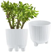 Donice - Doniczka Osłonka Okrągła Ryfo N, Na Kwiaty 14,5 Cm - Biała - miniaturka - grafika 1