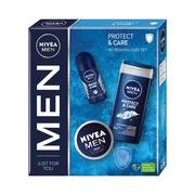 Dezodoranty i antyperspiranty męskie - Nivea Men Protect & Care zestaw żel pod prysznic 250ml + antyperspirant roll-on 50ml + krem uniwersalny 75ml (M) - miniaturka - grafika 1